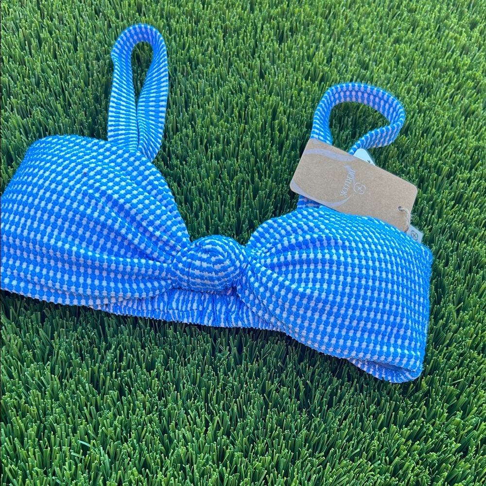 Blue Knot-Front One-Piece Swimsuit